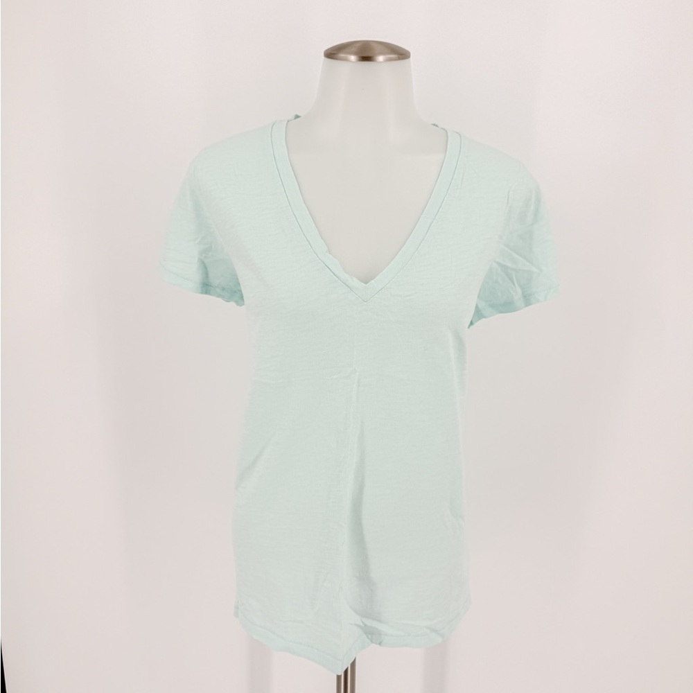 J. Crew Soft Mint V-Neck Tee